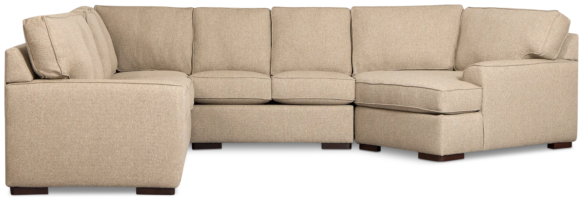 Sinclair Brown Fabric Large Right Cuddler Sectional