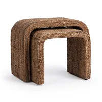 Tiki Light Tone Set Of 2 Nesting End Table