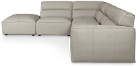 Blanca Gray Leather 5-piece Bumper Sectional