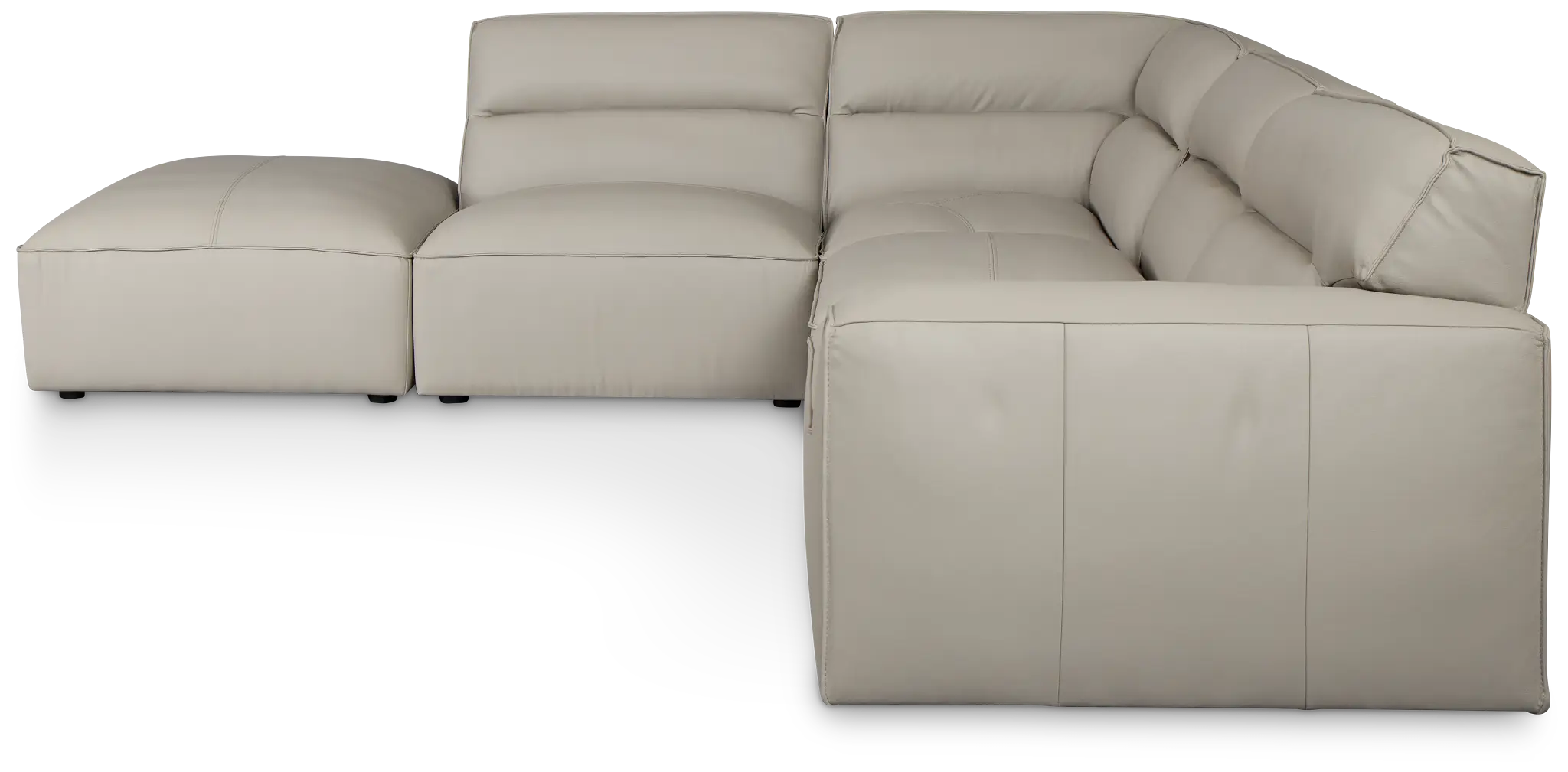 Blanca Gray Leather 5-piece Bumper Sectional Blanca Gray Leather 5-piece Bumper Sectional
