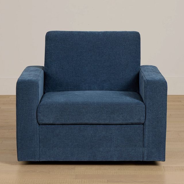 Addie Blue Fabric Swivel Chair