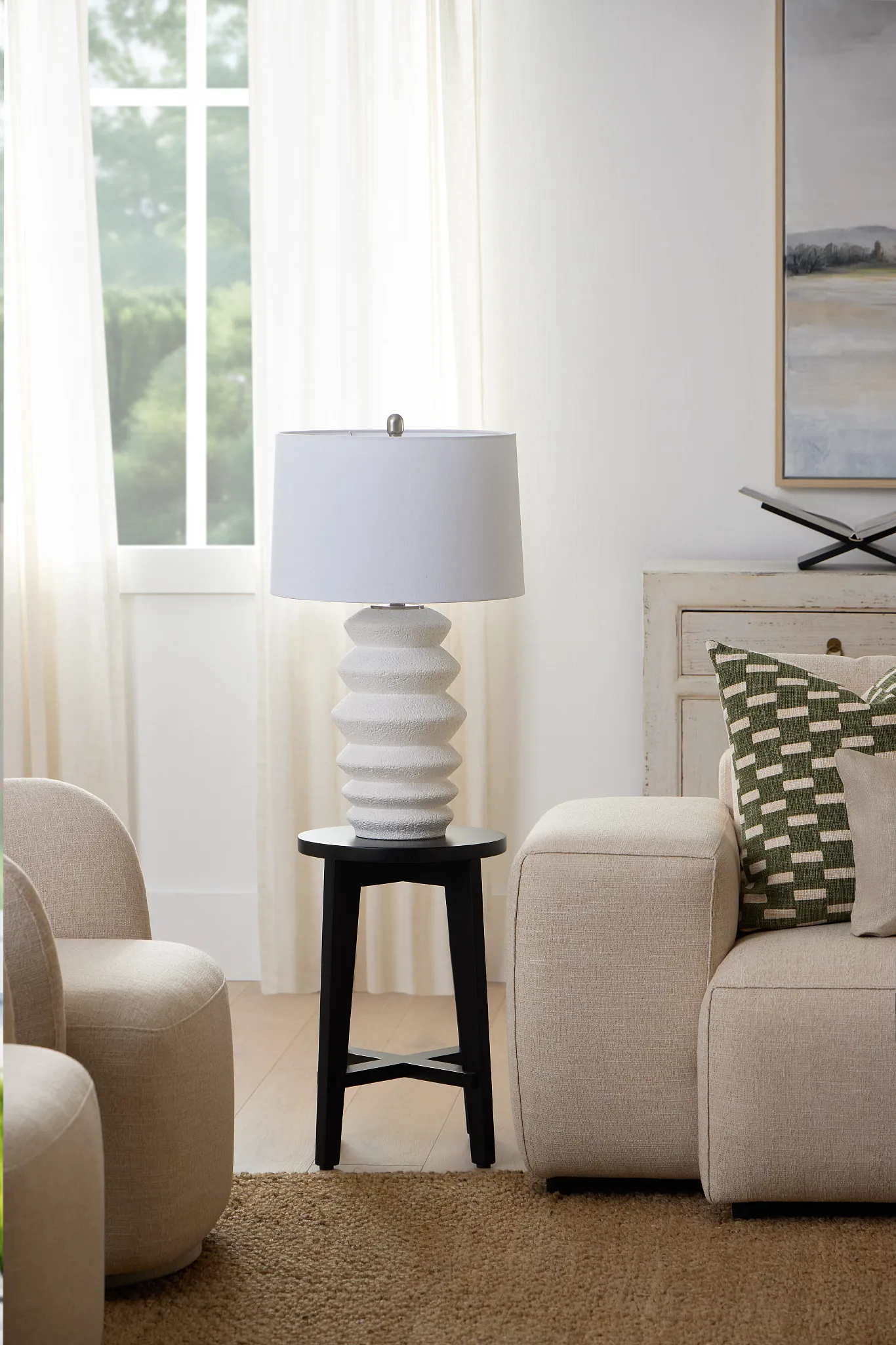 Boden Black Wood Round Chairside Table