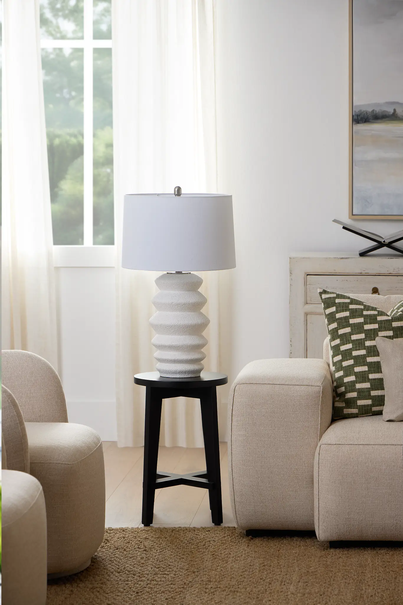 Boden Black Wood Round Chairside Table Boden Black Wood Round Chairside Table