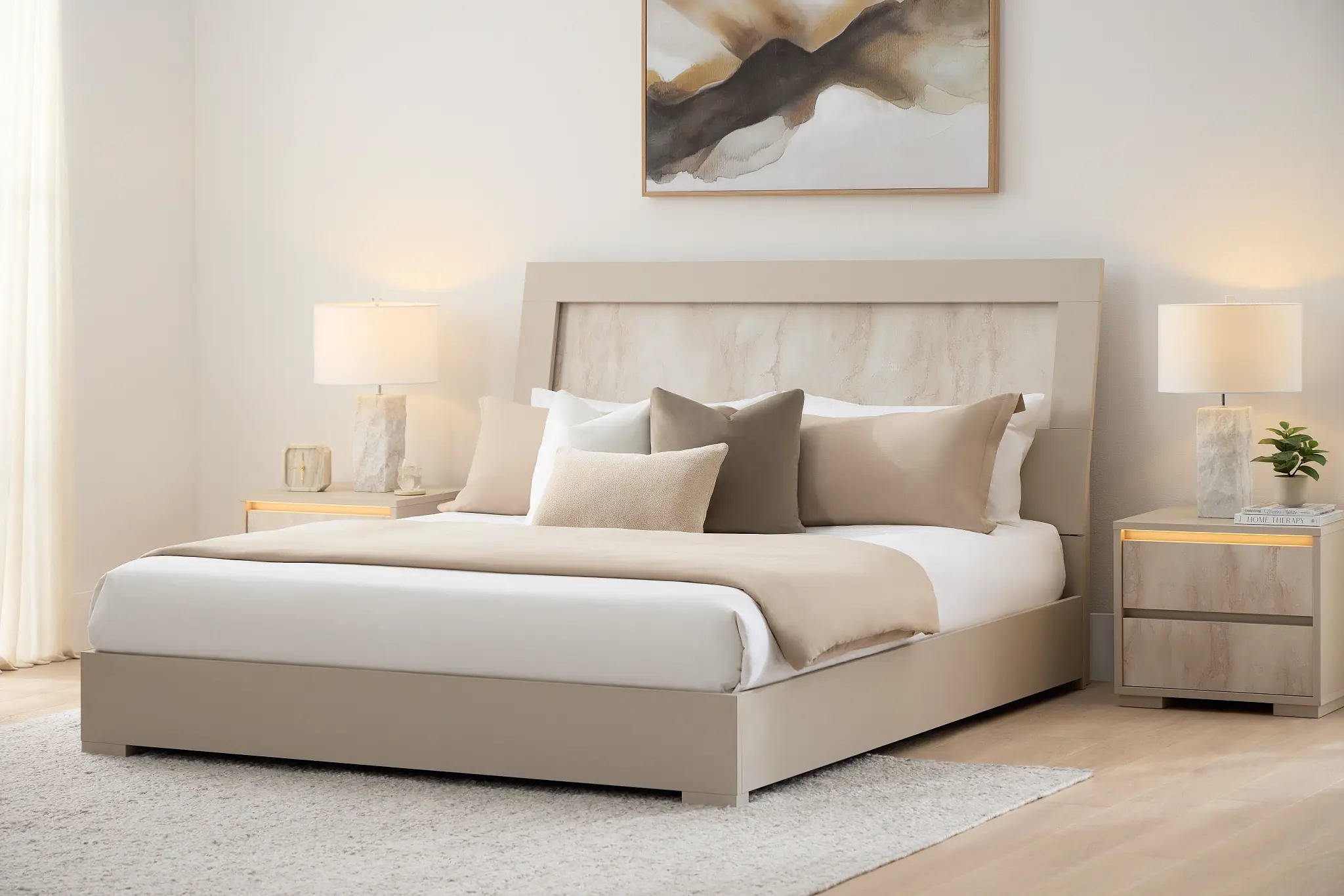 Valencia Light Tone Panel Bed Valencia Light Tone Panel Bed