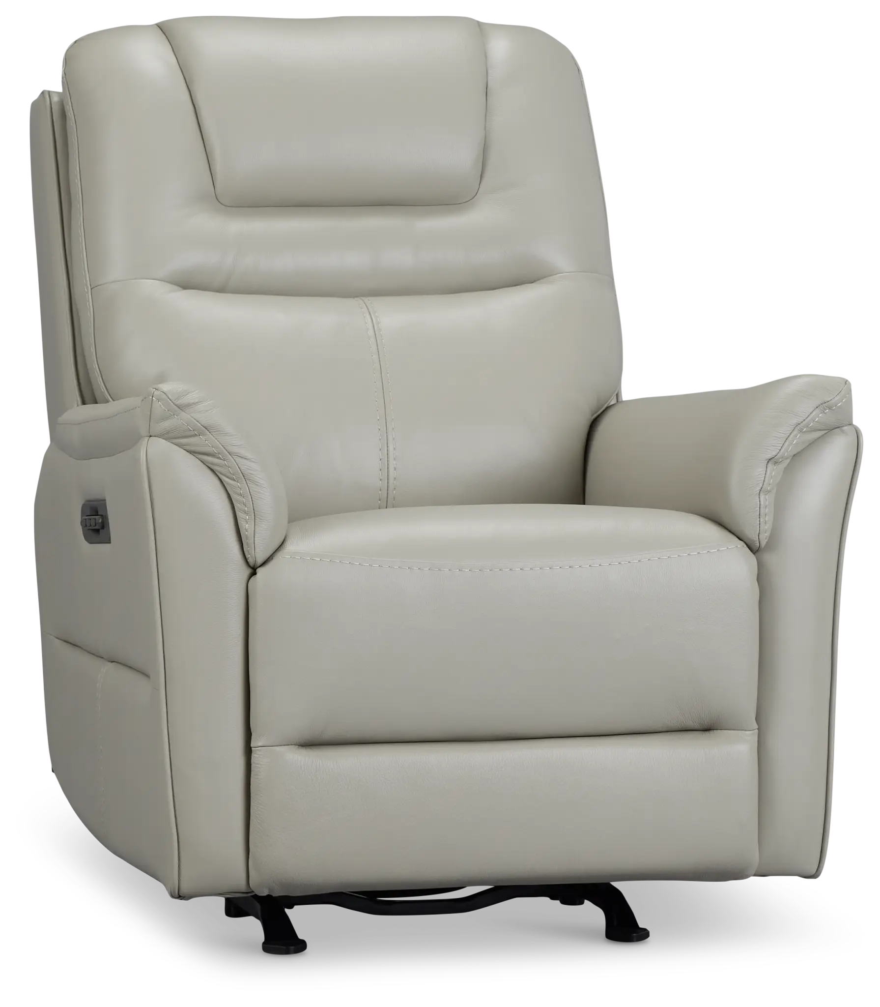 Archie Light Gray Lthr/vinyl Power Recliner With Heat And Massage Archie Light Gray Lthr/vinyl Power Recliner With Heat And Massage