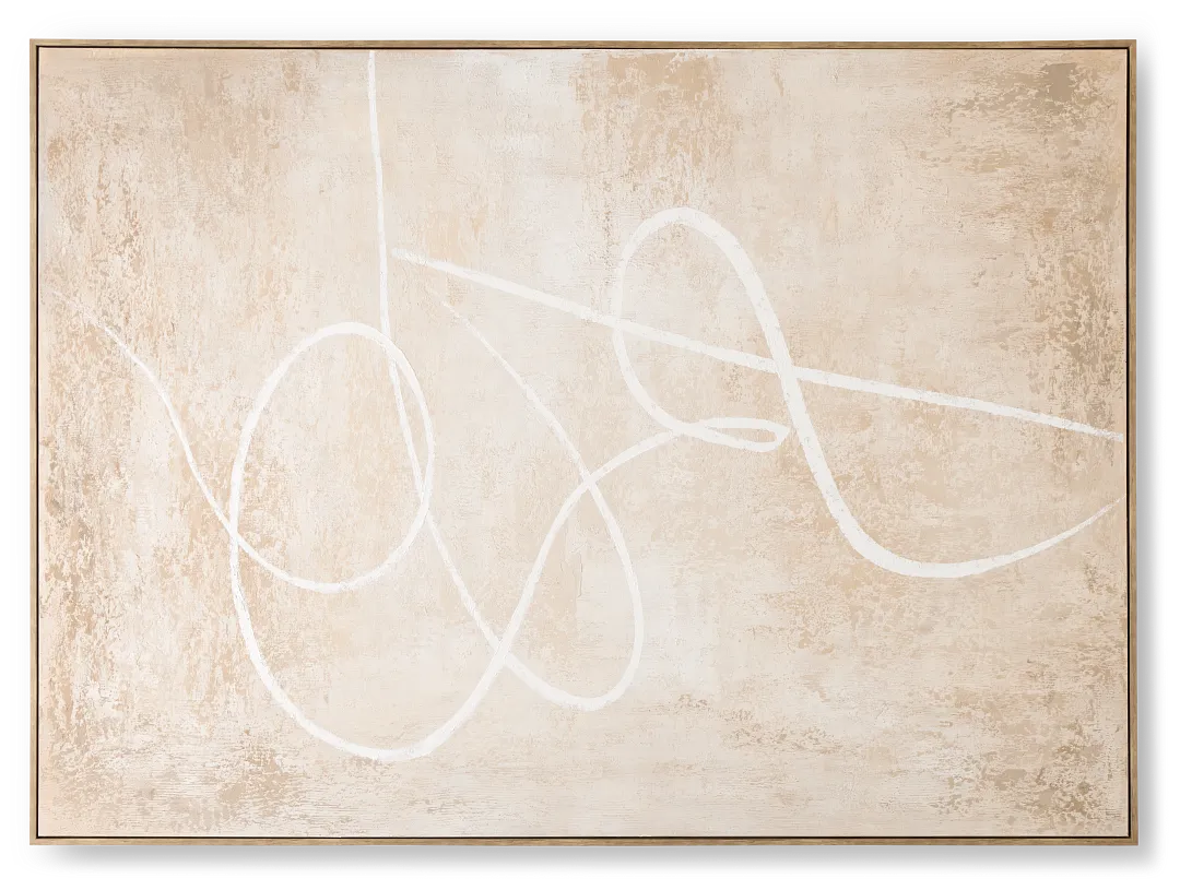 Derry Beige Large Framed Wall Art