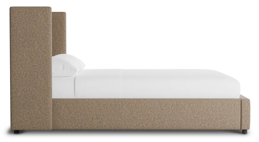 Captiva Merino Brown 48" Upholstered Shelter Bed