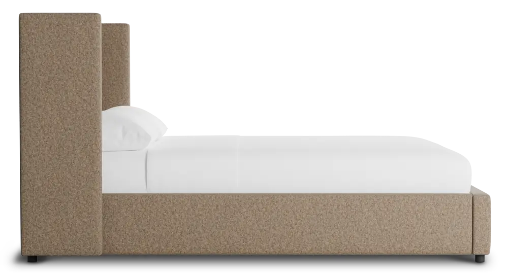 Captiva Merino Brown 48" Upholstered Shelter Bed Captiva Merino Brown 48" Upholstered Shelter Bed