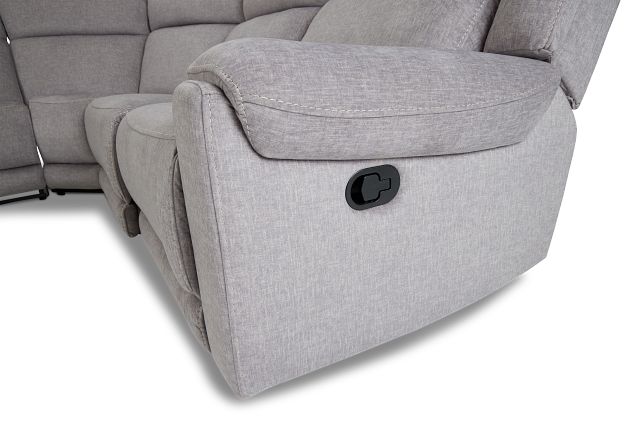 Beckett Gray Micro Small Two-arm Manually Reclining Sectional