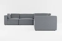 Destin Elevation Gray Fabric 6-piece Modular Sectional