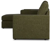 Citymod Green Fabric Small Left Chaise Sectional With Storage Console