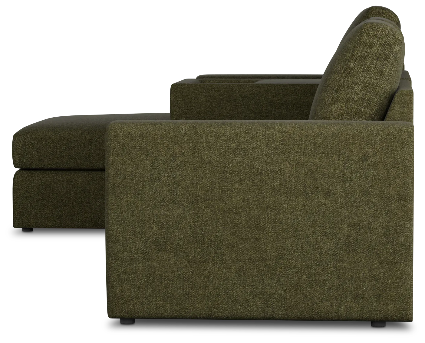 Citymod Green Fabric Small Left Chaise Sectional With Storage Console