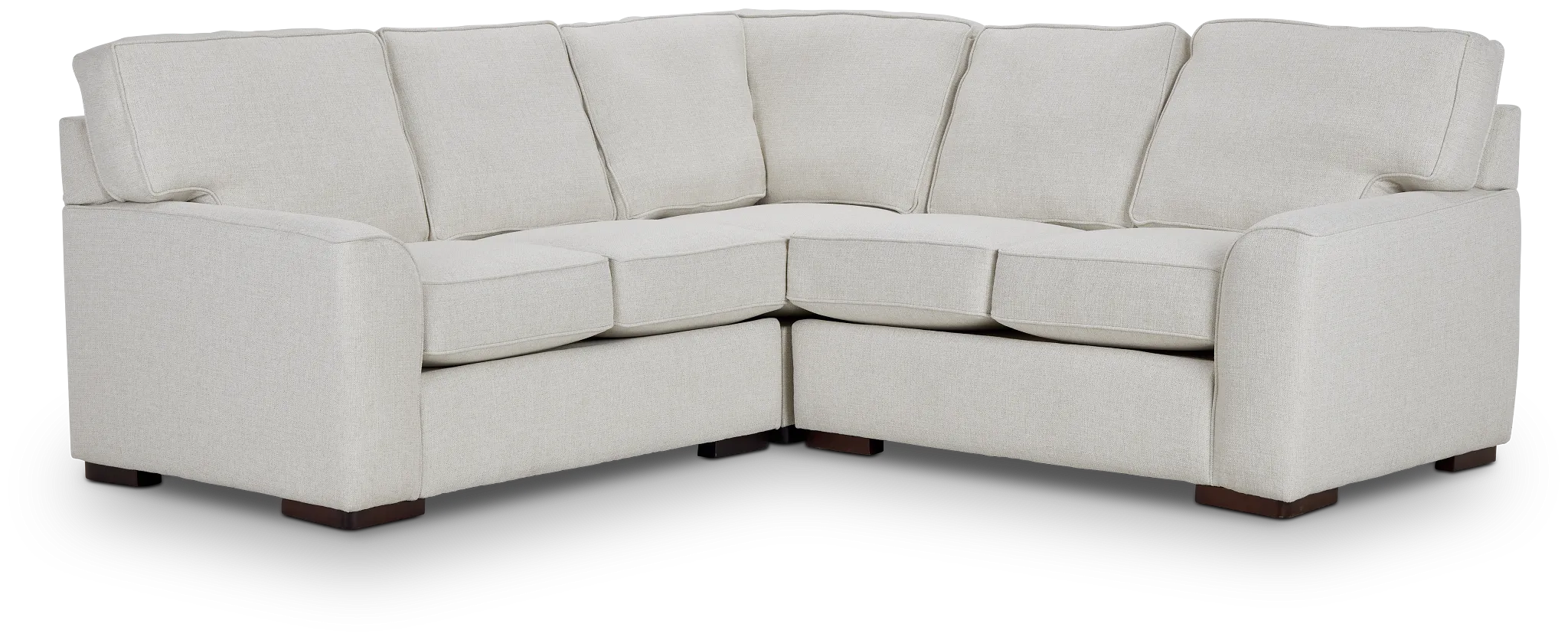 Austin White Fabric Small Two-arm Sectional