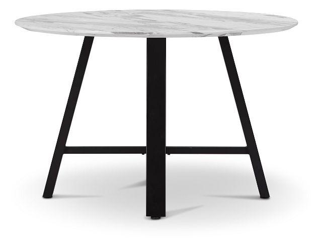 Capri White 48" Round Table W/black Legs