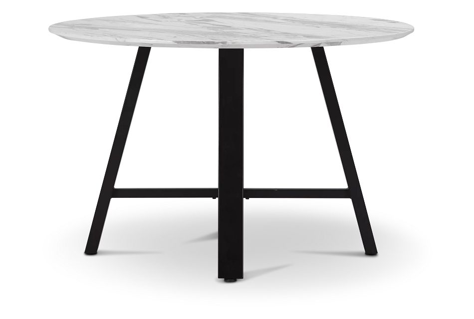 Capri White 48" Round Table W/black Legs