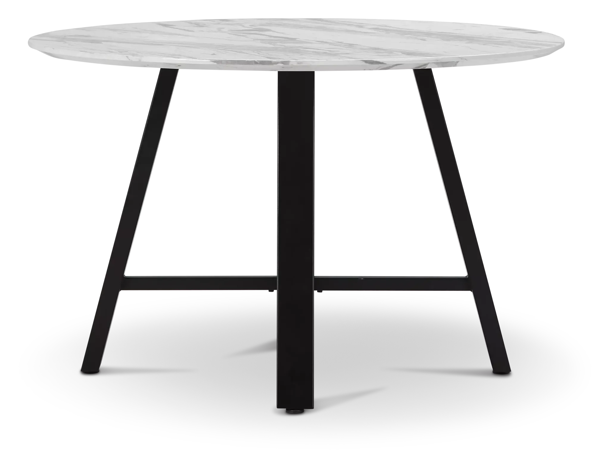 Capri White 48" Round Table W/black Legs