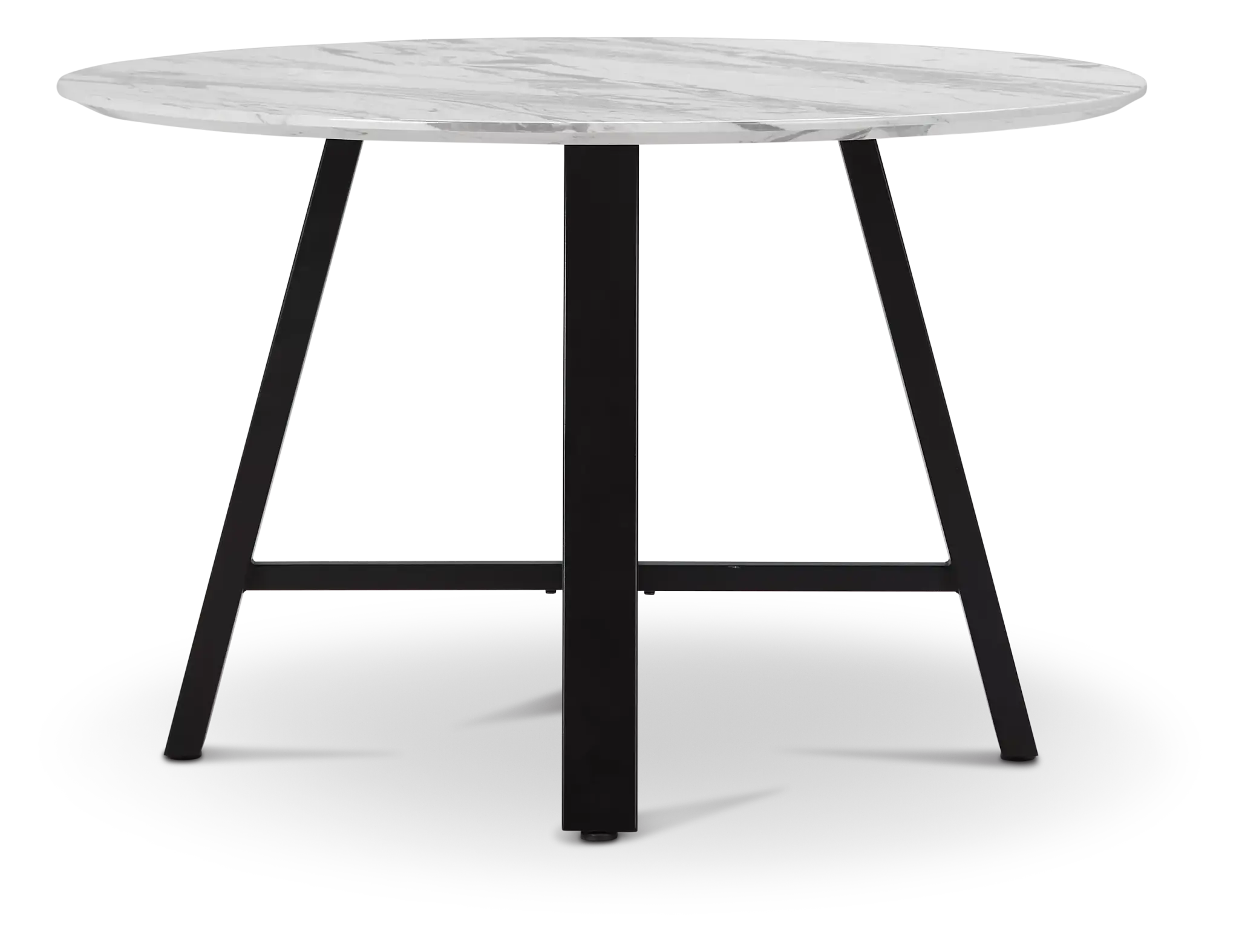 Capri White 48" Round Table W/black Legs Capri White 48" Round Table W/black Legs