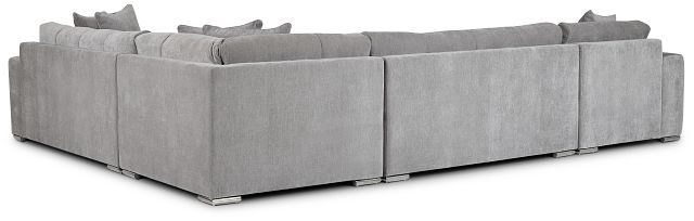 Brielle Light Gray Fabric Medium Left Chaise Sectional (4)