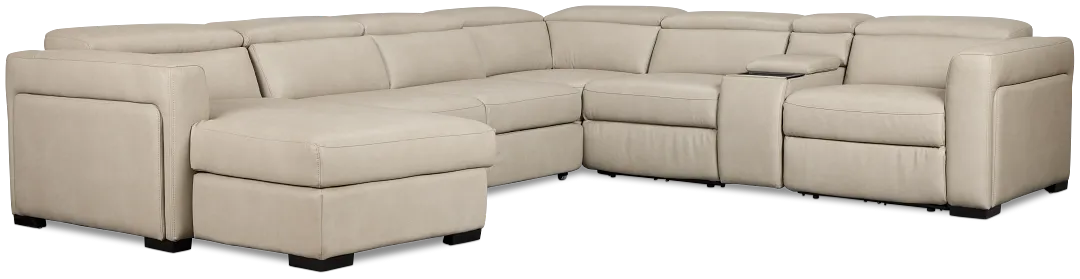 Melody Light Gray Storage Medium Left Power Reclining Chaise Sleeper Sect