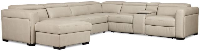 Melody Light Gray Storage Medium Left Power Reclining Chaise Sleeper Sect