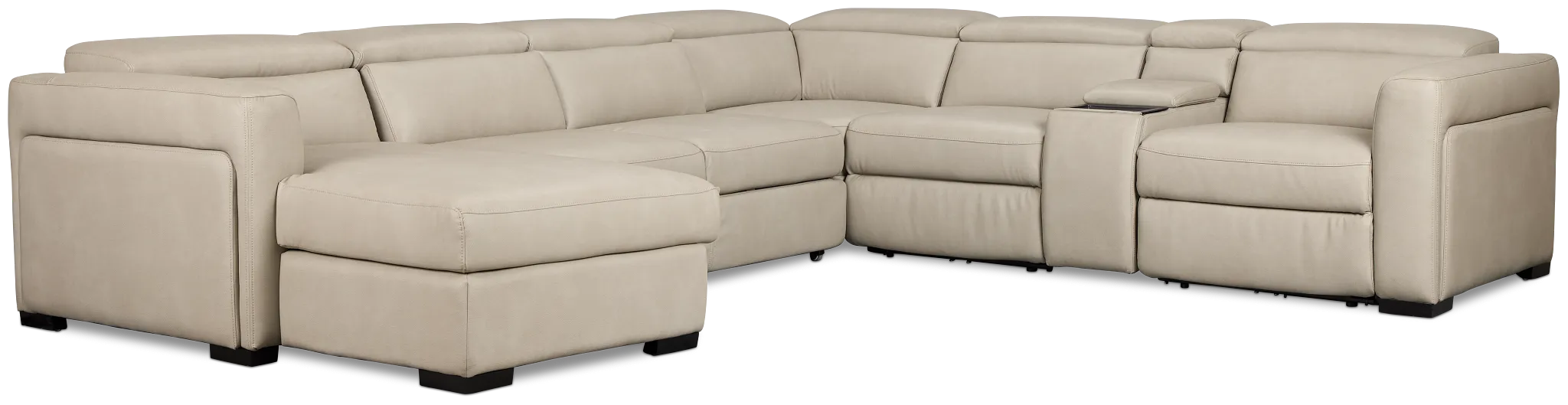 Melody Light Gray Storage Medium Left Power Reclining Chaise Sleeper Sect