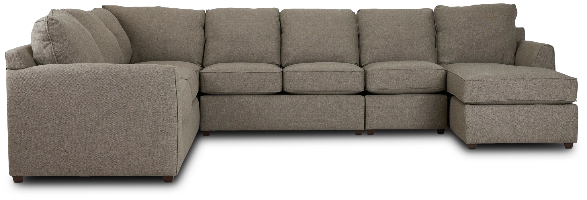 Asheville Brown Fabric Large Right Chaise Sectional
