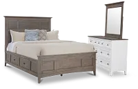 Heron Cove Light Tone Storage Panel Bedroom With Two-tone Cases