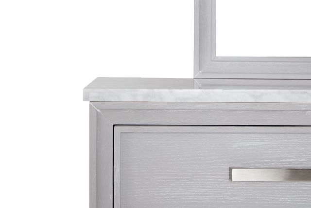 Mckinney Gray Marble Dresser & Mirror