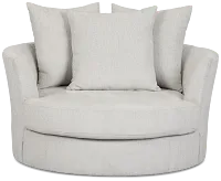 Everly Gray Fabric Swivel Chair