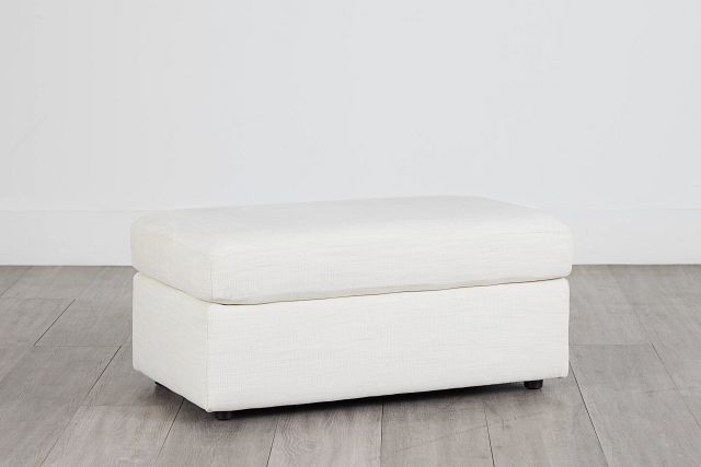 Noah Ivory Fabric Ottoman