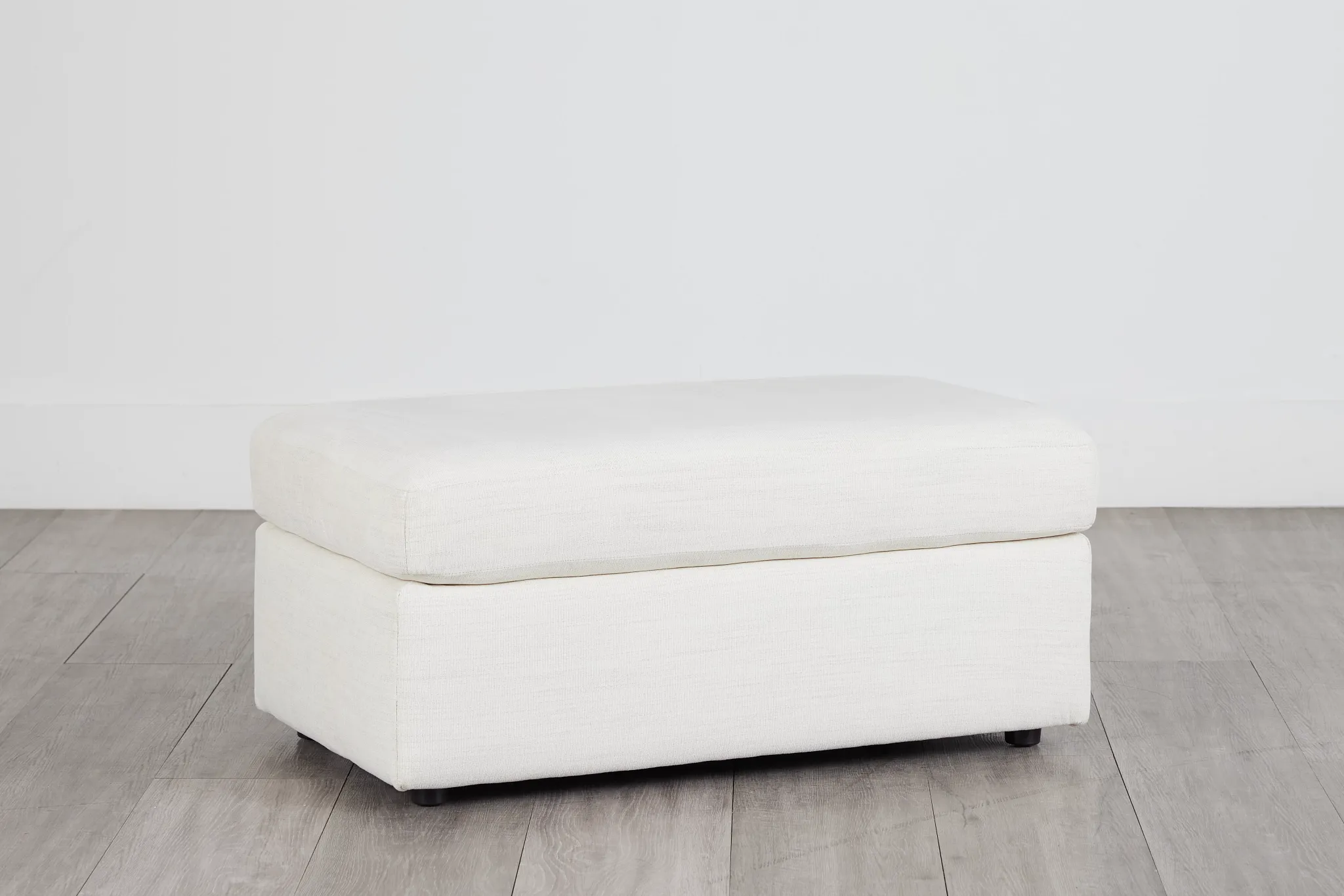 Noah Ivory Fabric Ottoman