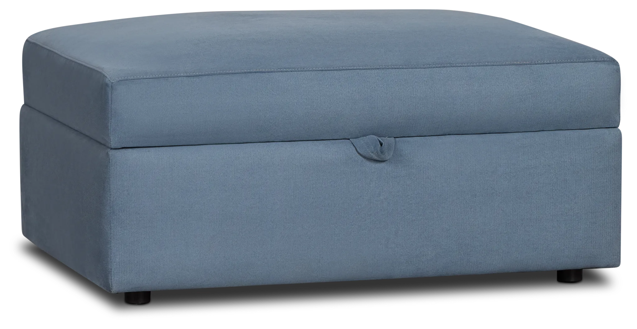 Hudson Blue Fabric Storage Ottoman