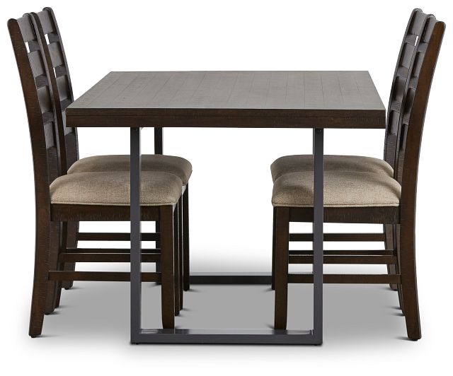 Sawyer Dark Tone Rect Table & 4 Wood Chairs (3)