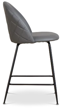 Capri Dark Gray Upholstered 24" Barstools W/black Legs