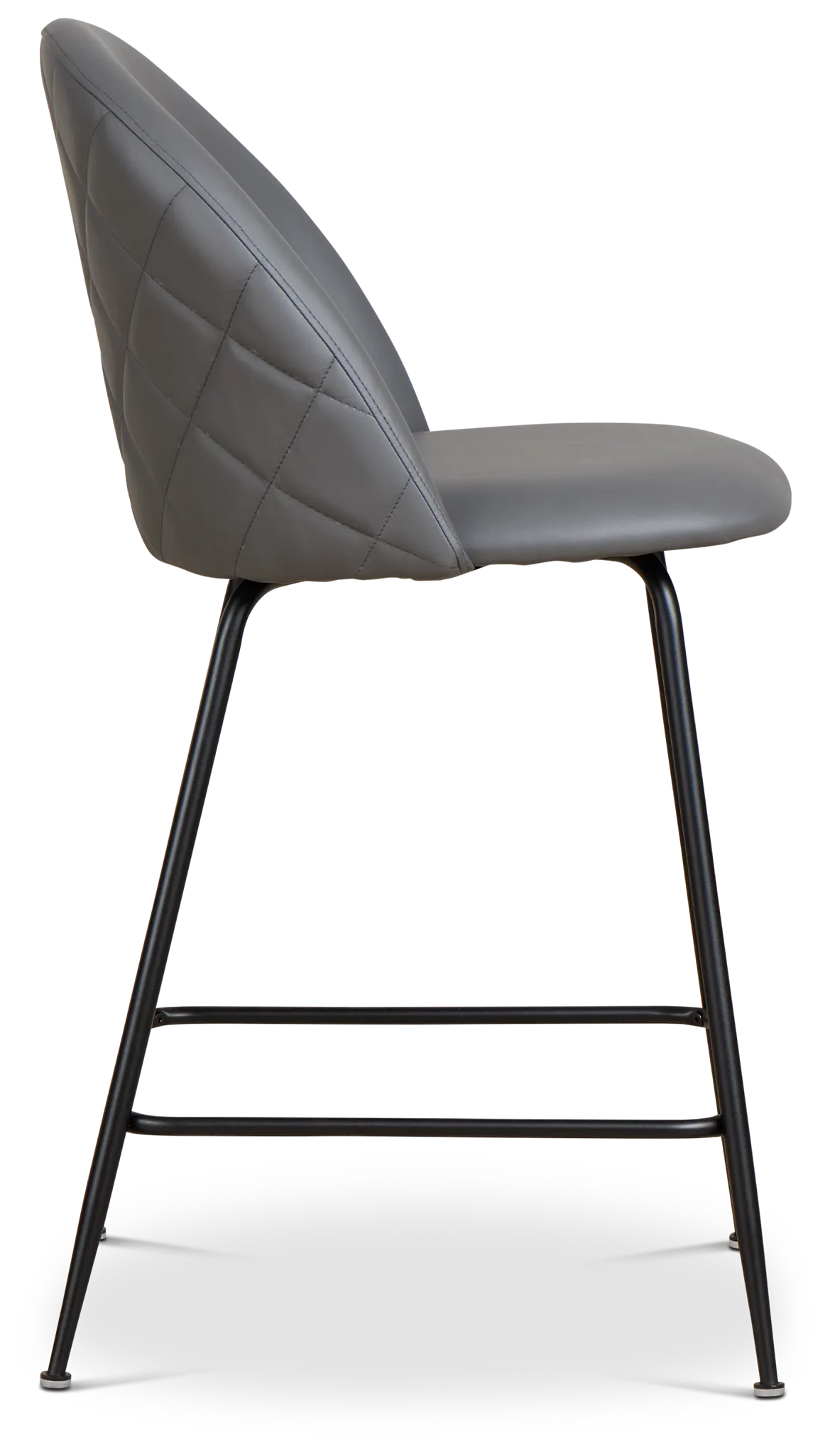 Capri Dark Gray Upholstered 24" Barstools W/black Legs