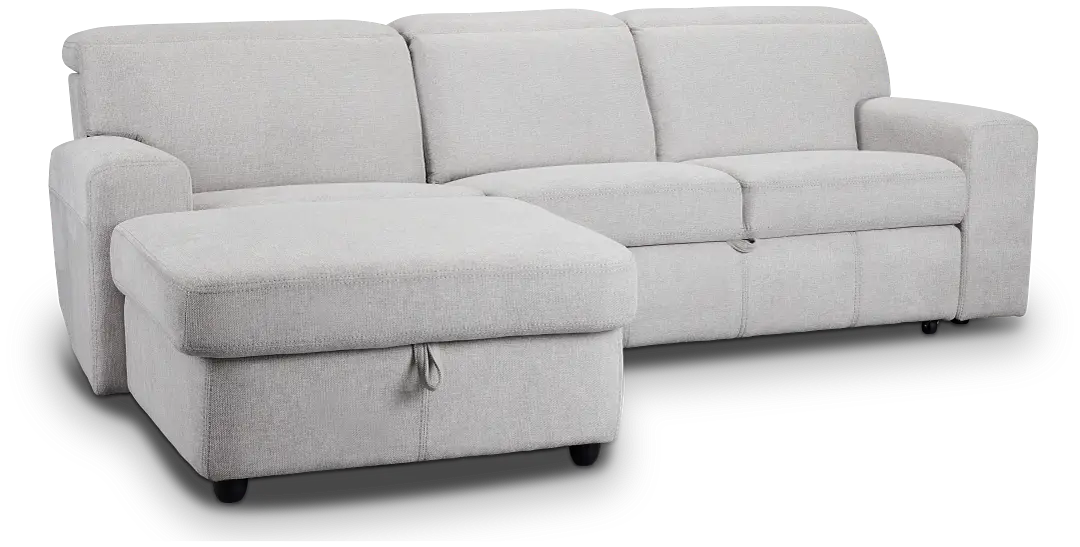 Callum Light Gray Storage Small Left Power Chaise Sleeper Sectional Callum Light Gray Storage Small Left Power Chaise Sleeper Sectional