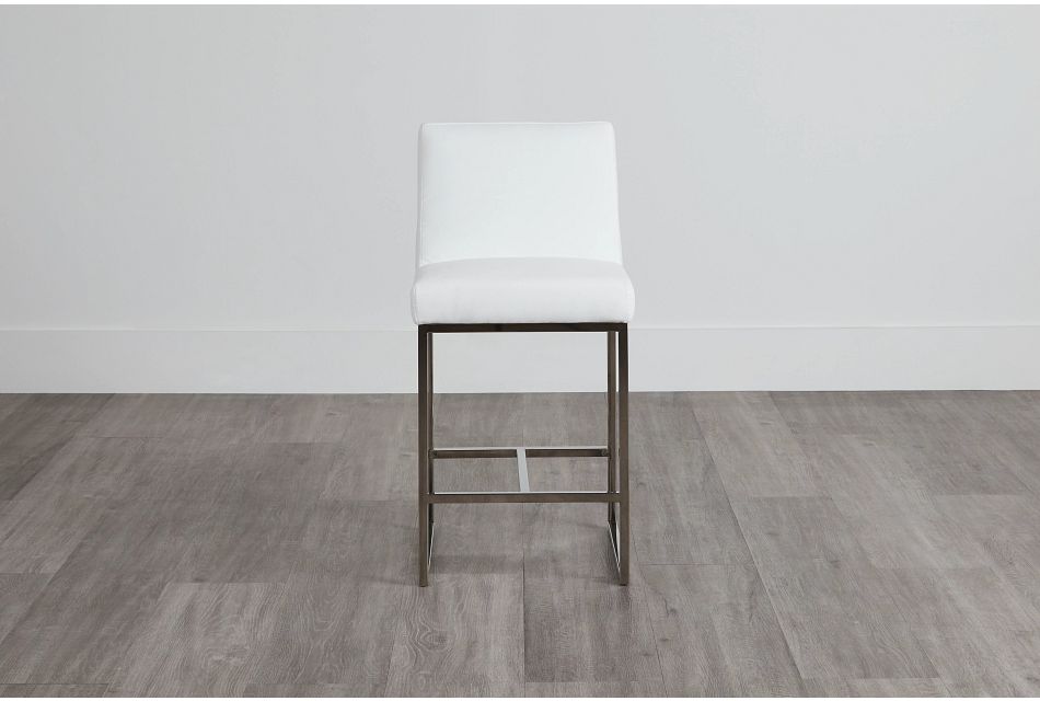 Miami White Fabric 24" Barstool