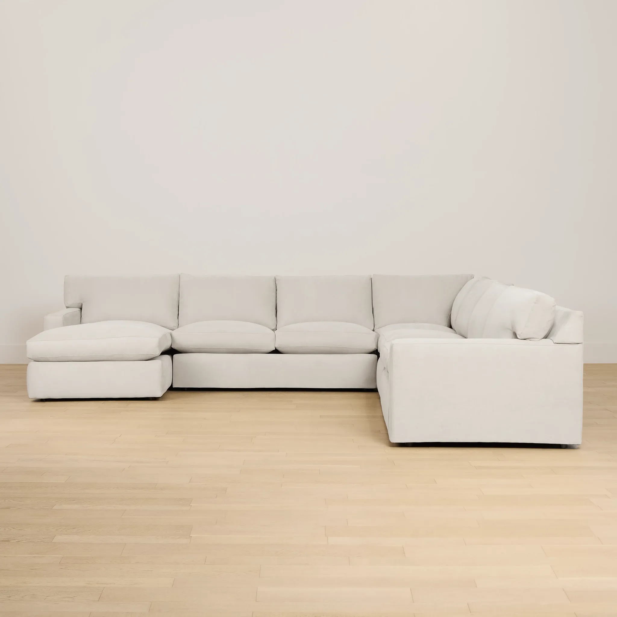 Hudson Gray Fabric Large Left Chaise Sectional