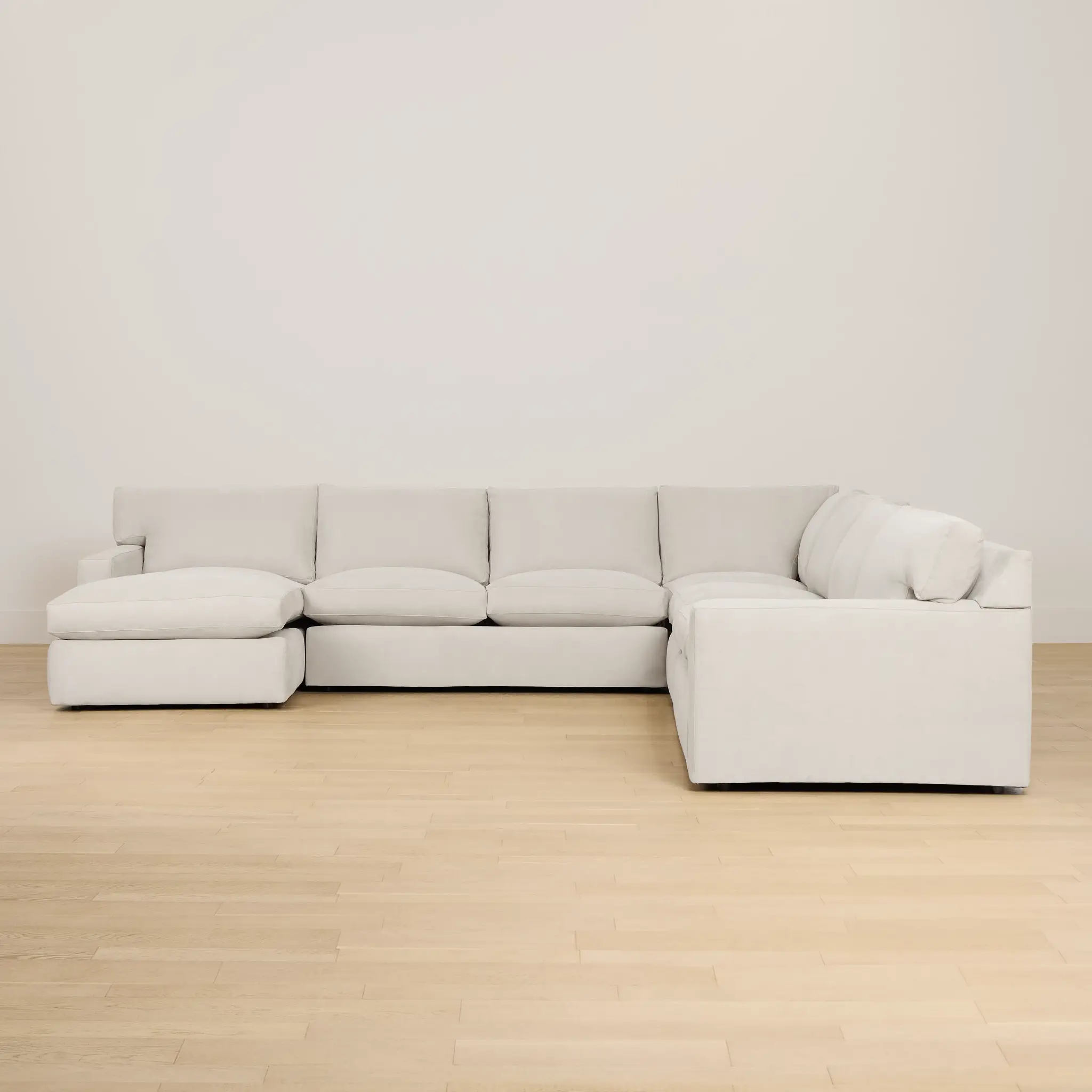 Hudson Gray Fabric Large Left Chaise Sectional Hudson Gray Fabric Large Left Chaise Sectional