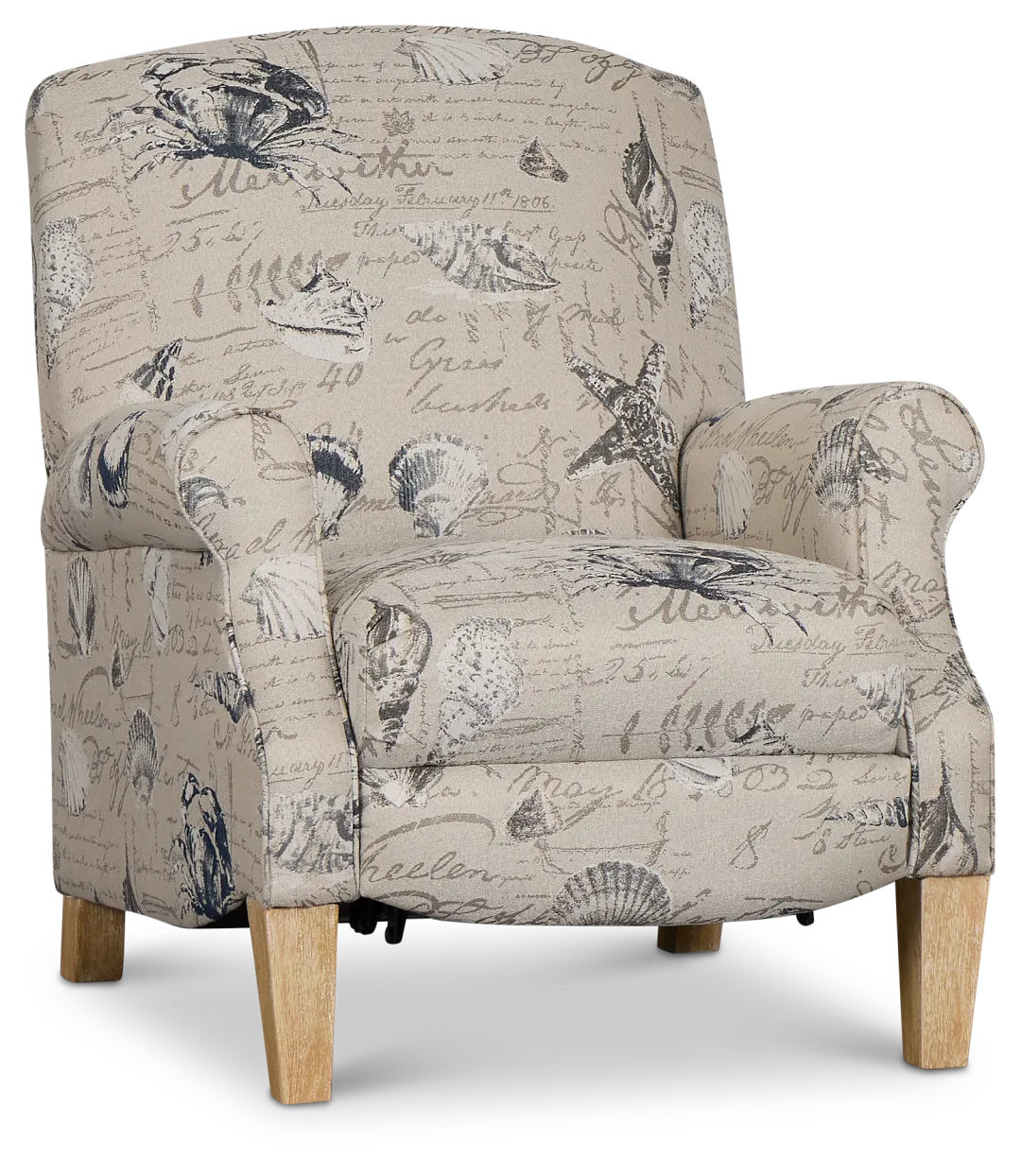 Shelly Light Beige Fabric Push Back Recliner