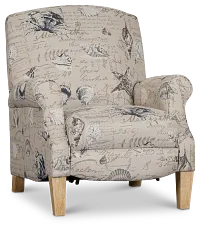 Shelly Light Beige Fabric Push Back Recliner