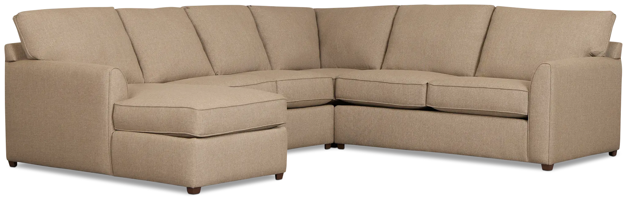 Tate Brown Fabric Medium Left Chaise Sectional Tate Brown Fabric Medium Left Chaise Sectional