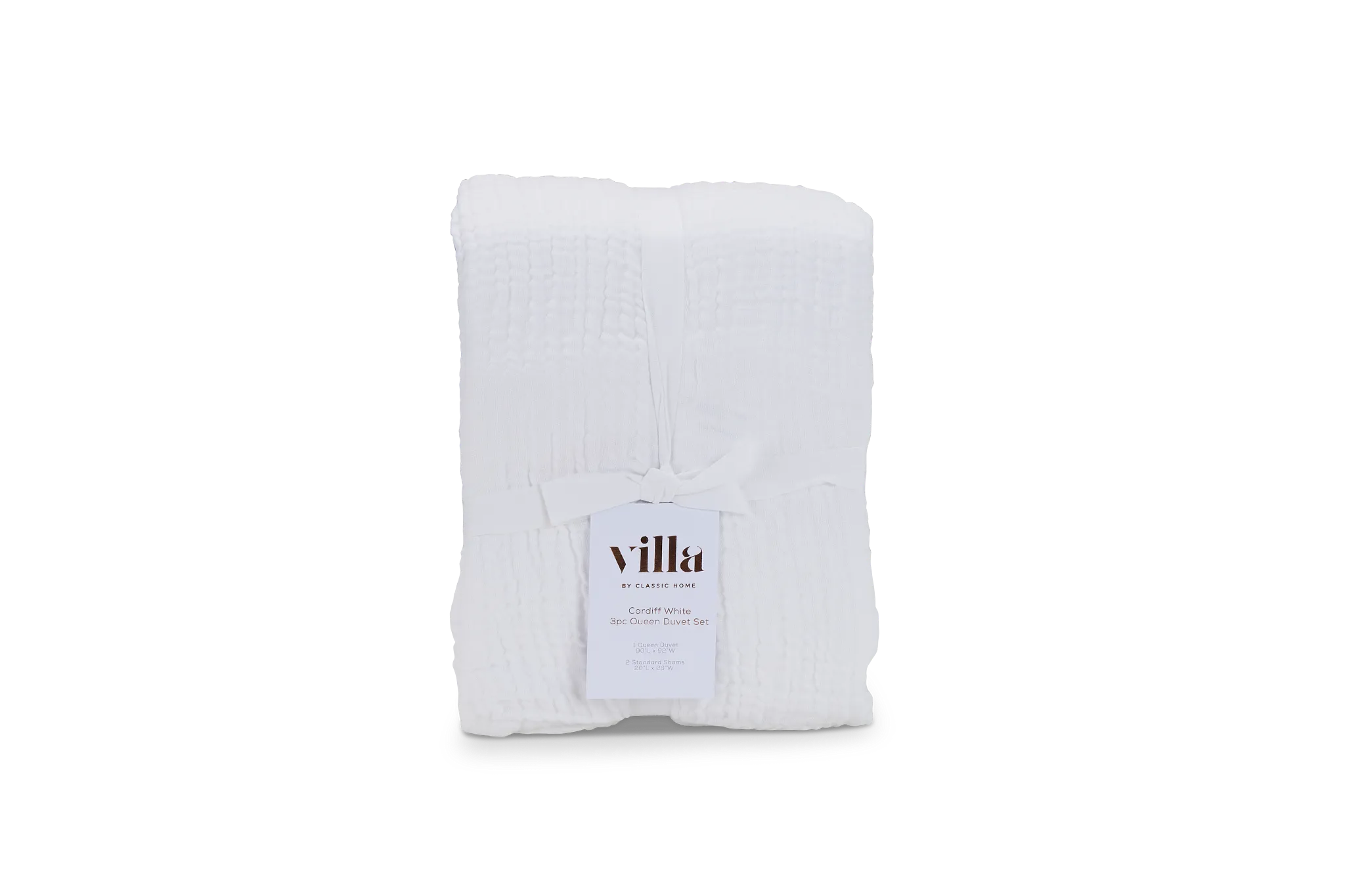 Cardaff White 3-piece Duvet Set