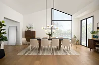 Wayne Two-tone Stone Rectangular Table &4 Light Beige Upholstered Chair