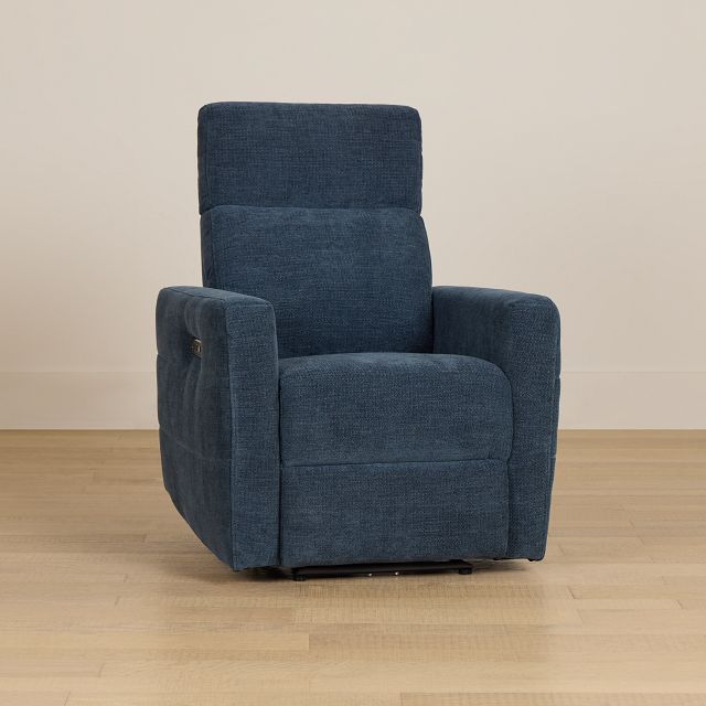 Rae Dark Blue Fabric Power Recliner