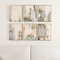 Azarmuth Light Beige Set Of 6 Canvas Wall Art