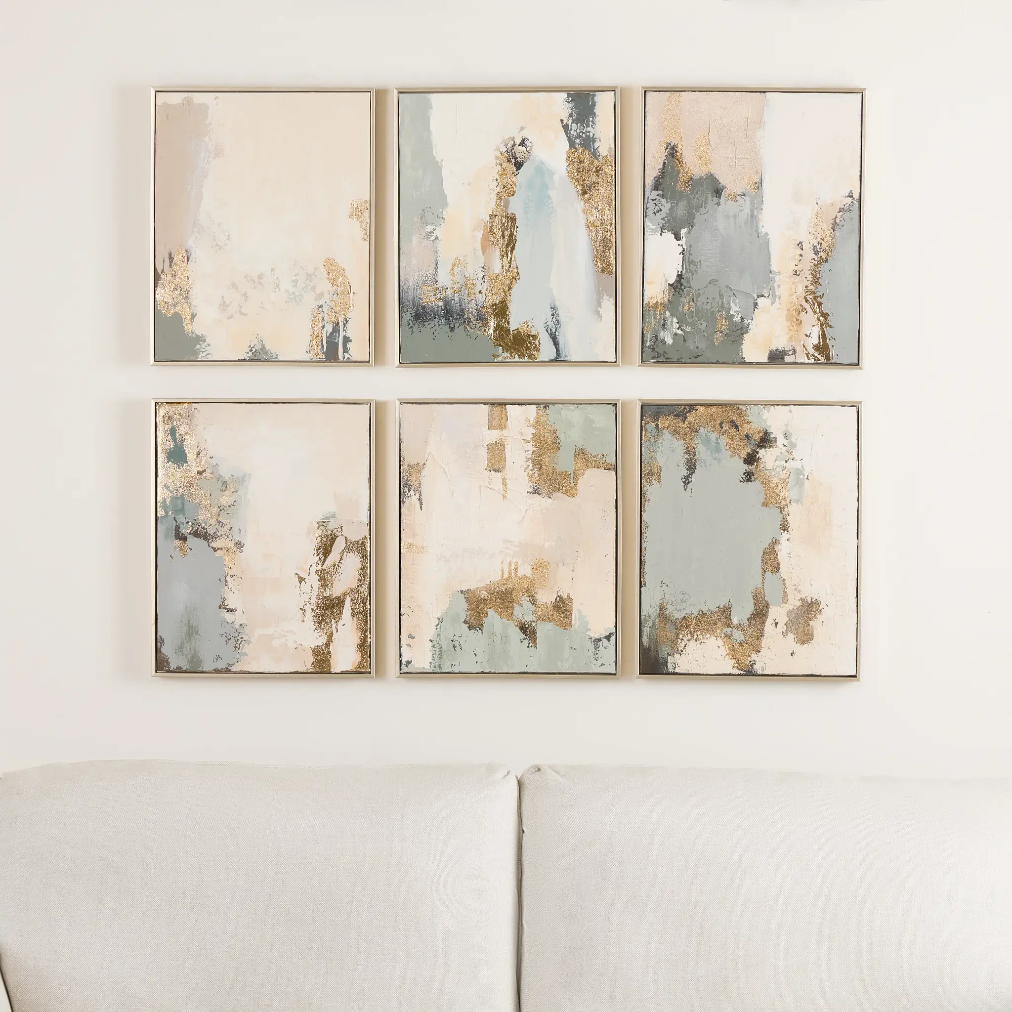 Azarmuth Light Beige Set Of 6 Canvas Wall Art Azarmuth Light Beige Set Of 6 Canvas Wall Art