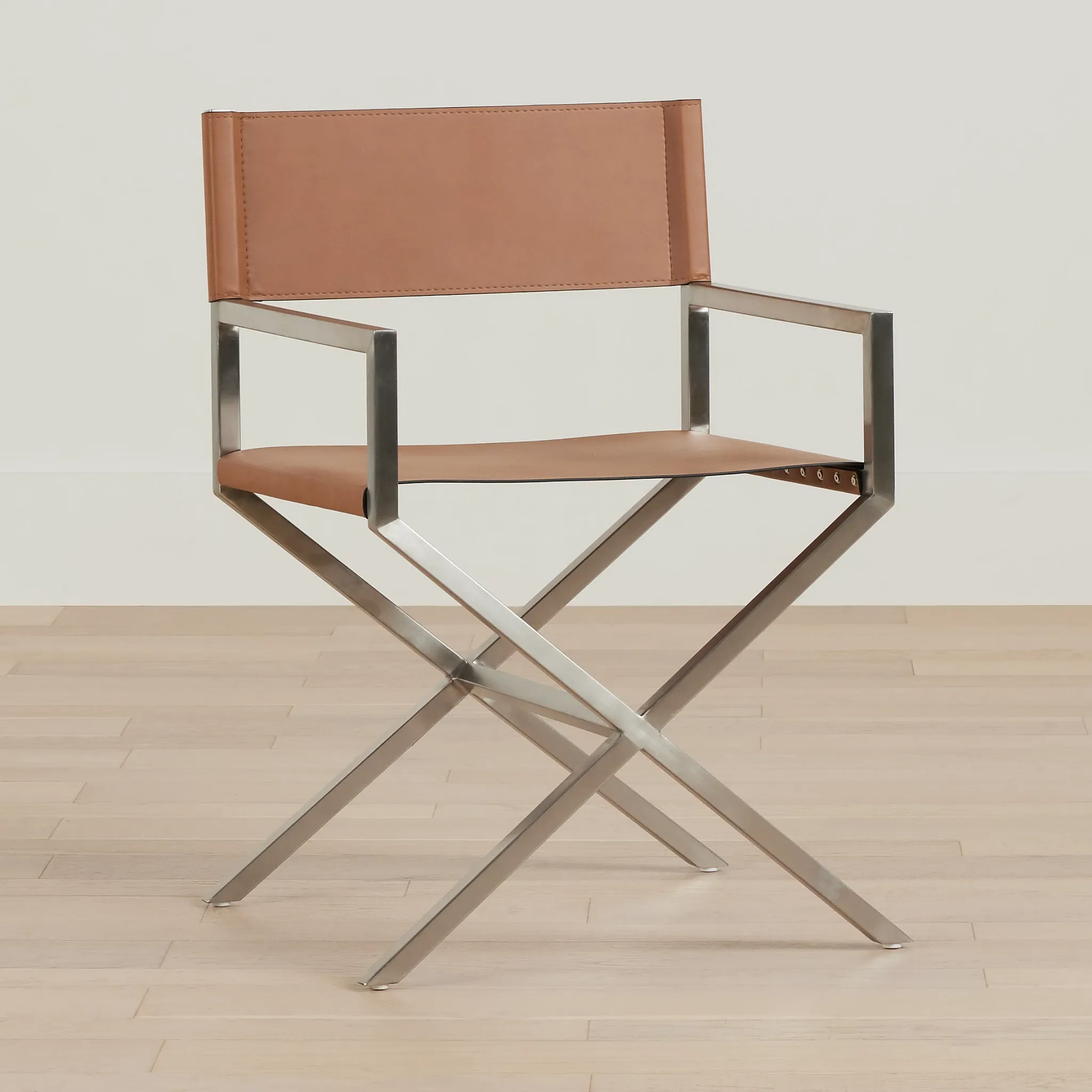 Haven Brown Chrome Upholstered Arm Chair