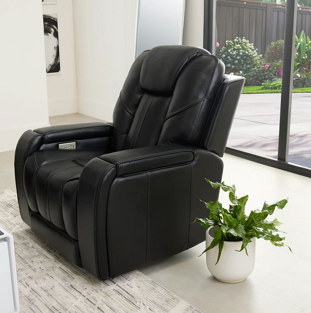 Eclipse Black Lthr/vinyl Power Recliner