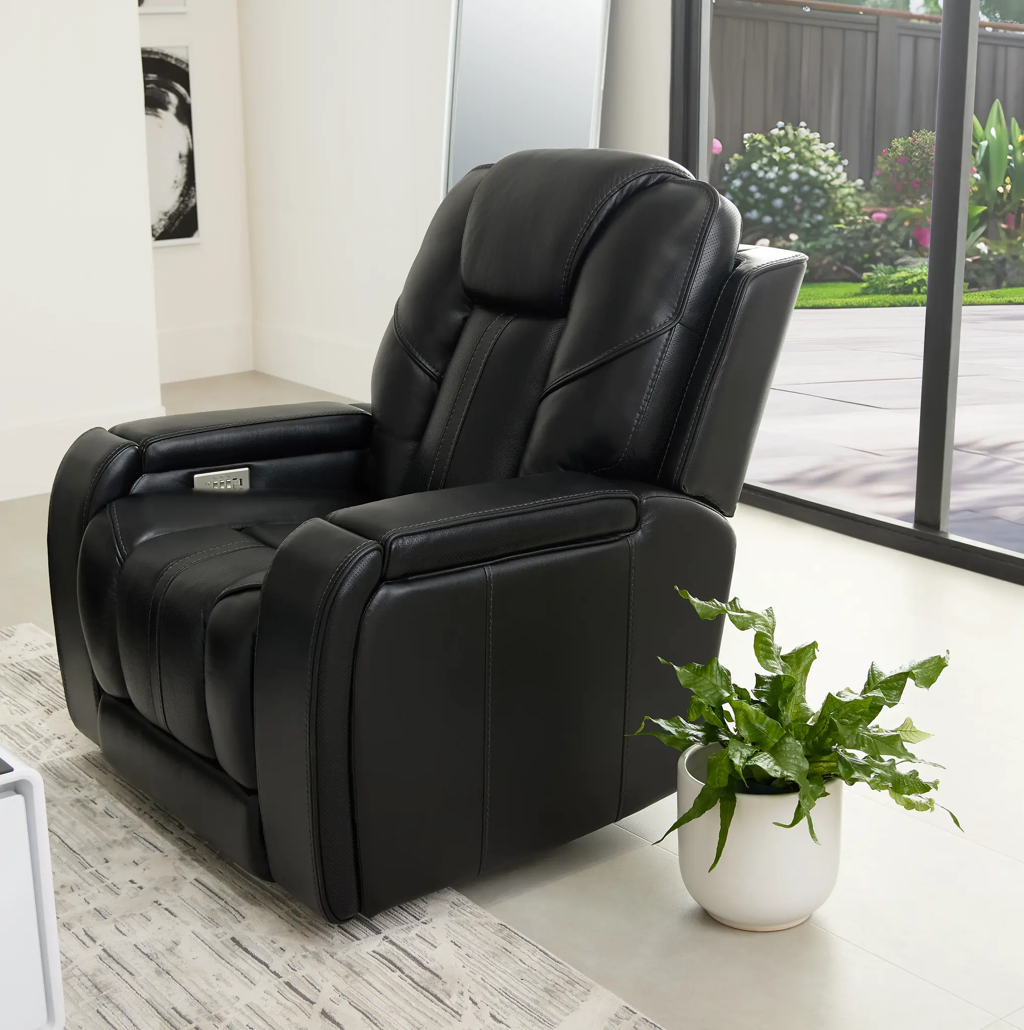 Eclipse Black Lthr/vinyl Power Recliner Eclipse Black Lthr/vinyl Power Recliner